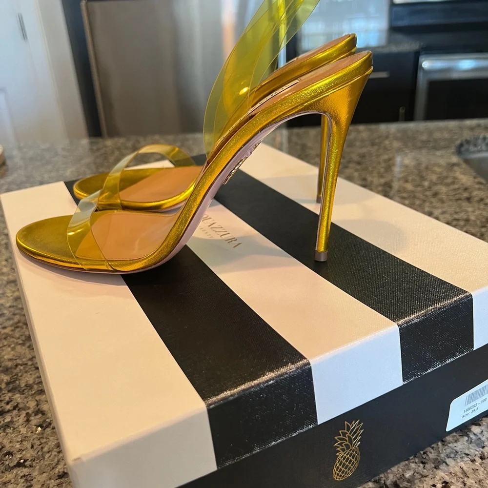 Aquazzura Gold and Yellow Heels - Picture 7 of 12